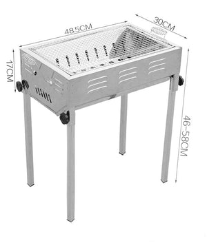 Stainless Steel Portable Outdoor BBQ Grill Set | Charcoal Kebab | Picnic Camping | Medium