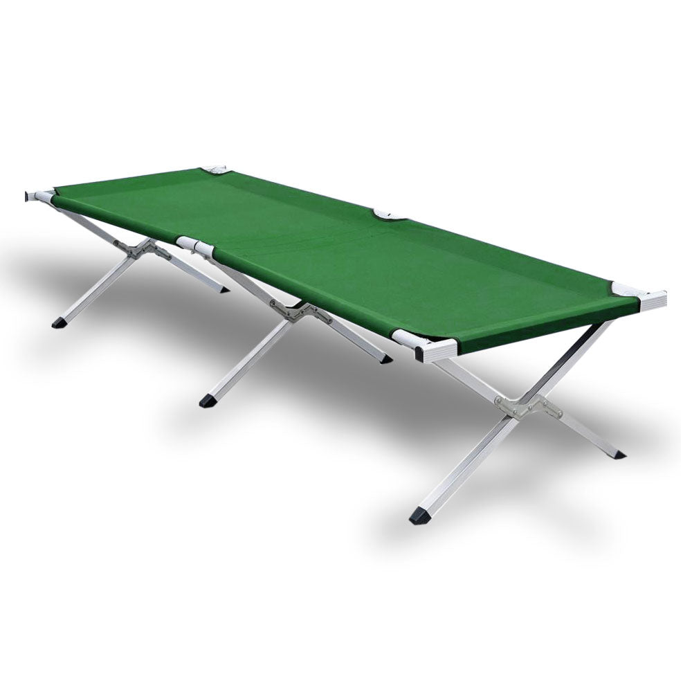 Camping Bed | Folding Stretcher | Lightweight w/ Carry Bag | Green