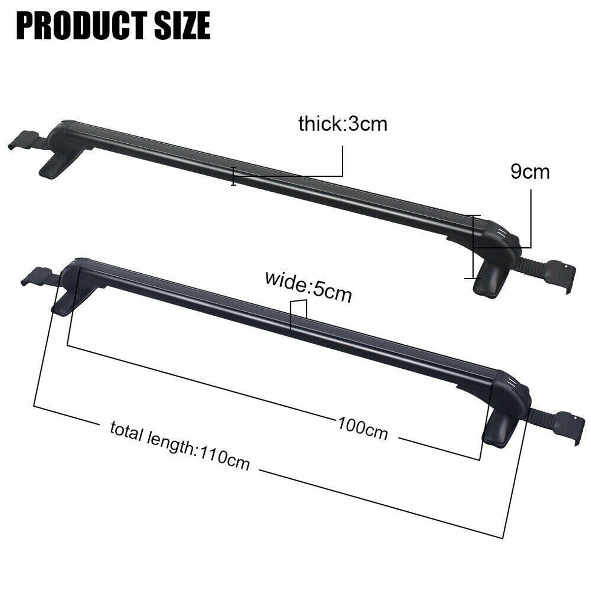 110cm Universal Car Roof Racks | Adjustable Cross Bars | Aluminium Alloy | Lockable Carrier
