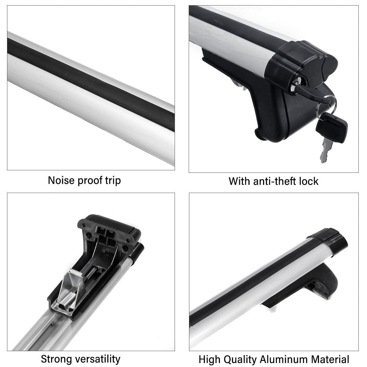 125cm Universal Car Roof Racks | Adjustable Aluminium Alloy Cross Bars | Lockable Carrier