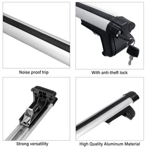 125cm Universal Car Roof Racks | Adjustable Aluminium Alloy Cross Bars | Lockable Carrier