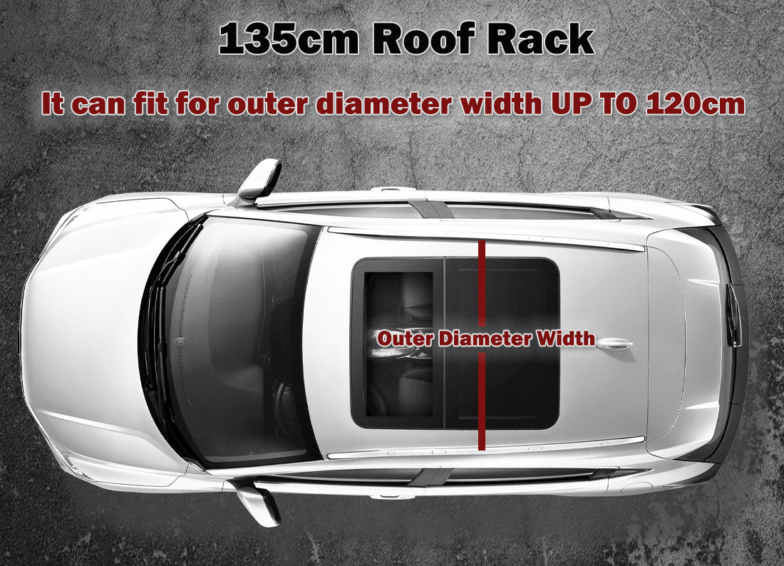 135cm Universal Car Roof Racks | Adjustable Aluminium Alloy Cross Bars | Lockable Carrier