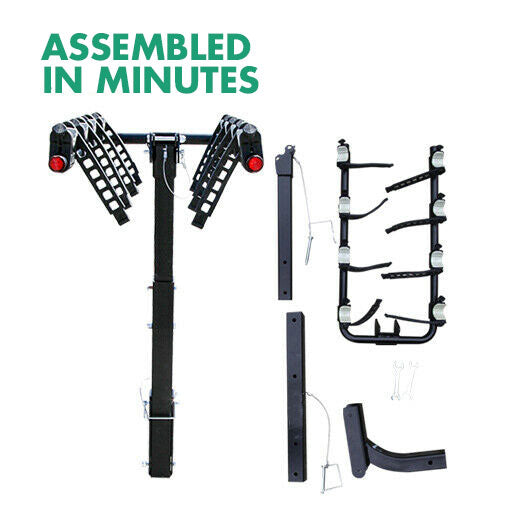3-Bike Car Rear Rack | Foldable Steel Hitch Mount | Towbar Bicycle Carrier