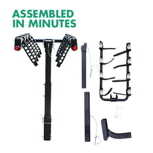 3-Bike Car Rear Rack | Foldable Steel Hitch Mount | Towbar Bicycle Carrier