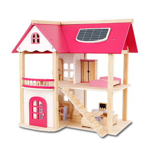 Wooden DIY Doll House | 3-Level | Pretend Play Toys | Full Furniture Set