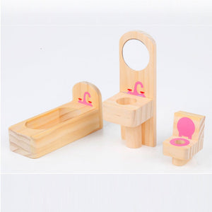Wooden DIY Doll House | 3-Level | Pretend Play Toys | Full Furniture Set