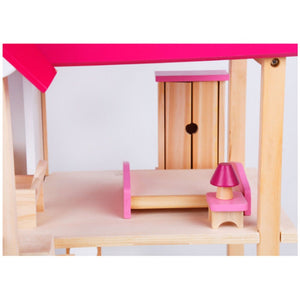 Wooden DIY Doll House | 3-Level | Pretend Play Toys | Full Furniture Set