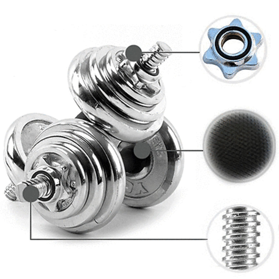 20KG York Dumbbell Set | Home Gym Weights | Barbell with Case