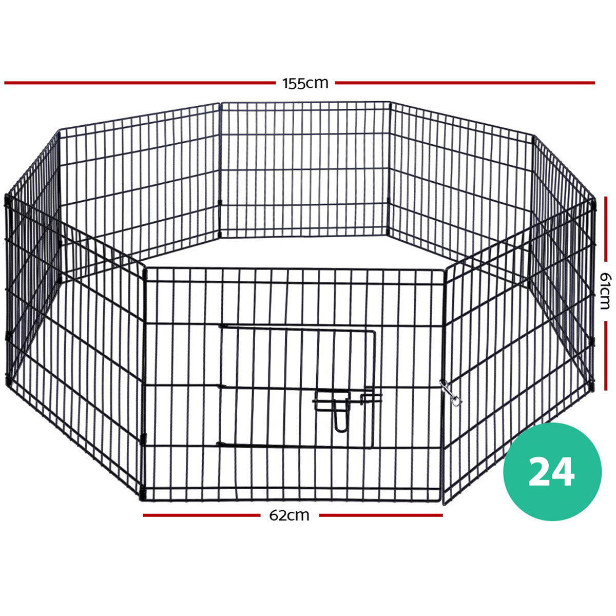 24" 8-Panel Pet Playpen | Dog Puppy Exercise Cage | Enclosure Fence