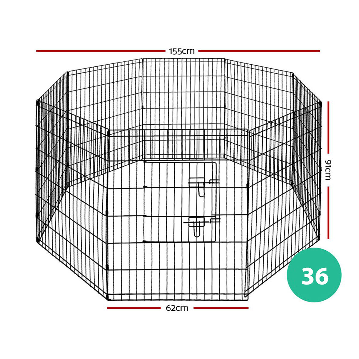 36" 8-Panel Pet Playpen | Dog Puppy Exercise Cage | Enclosure Fence
