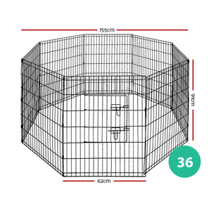 36" 8-Panel Pet Playpen | Dog Puppy Exercise Cage | Enclosure Fence