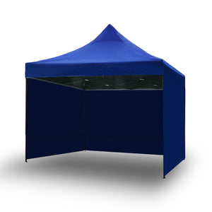 3x3m Pop-Up Gazebo | Outdoor Folding Marquee | Market Tent w/ Side Wall | Blue