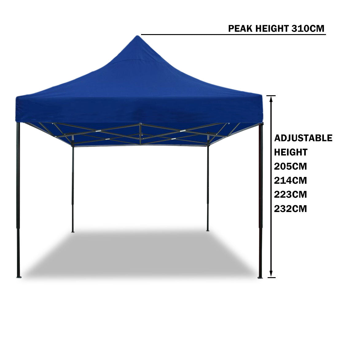 3x3m Pop-Up Gazebo | Outdoor Folding Marquee | Market Tent w/ Side Wall | Blue