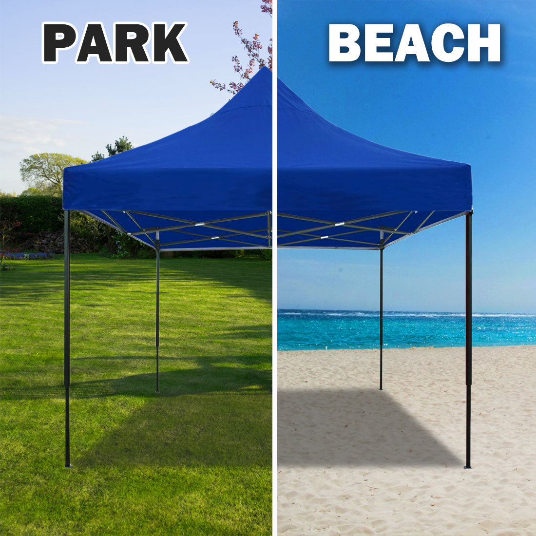 3x3m Pop-Up Gazebo | Outdoor Folding Marquee | Market Tent w/ Side Wall | Blue