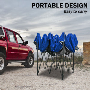 3x3m Pop-Up Gazebo | Outdoor Folding Marquee | Market Tent w/ Side Wall | Blue