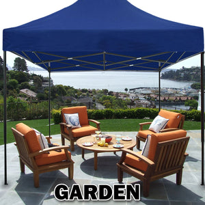3x3m Pop-Up Gazebo | Outdoor Folding Marquee | Market Tent w/ Side Wall | Blue