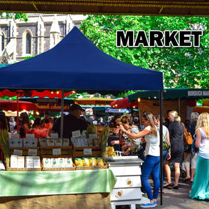3x3m Pop-Up Gazebo | Outdoor Folding Marquee | Market Tent w/ Side Wall | Blue