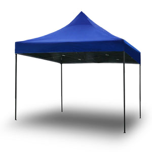 3x3m Pop-Up Gazebo | Outdoor Folding Marquee | Market Tent w/ Side Wall | Blue