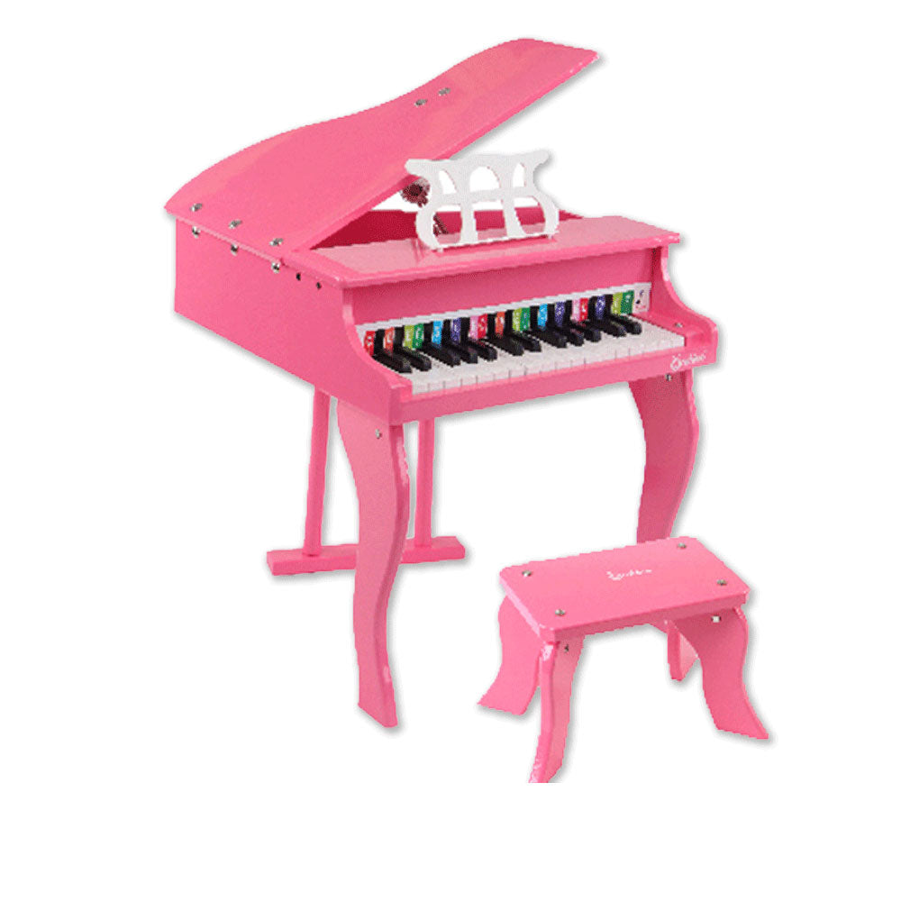 Kids Wooden Pretend Musical Toy | Mini 30-Key Piano | Baby Children Grand Style | Pink