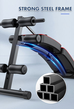 Foldable Weight Sit-Up Bench | Adjustable Press Home Gym | Abdominal Exercise
