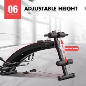 Foldable Adjustable Sit-Up Ab Bench | Weight Press Abdominal Fitness Gym