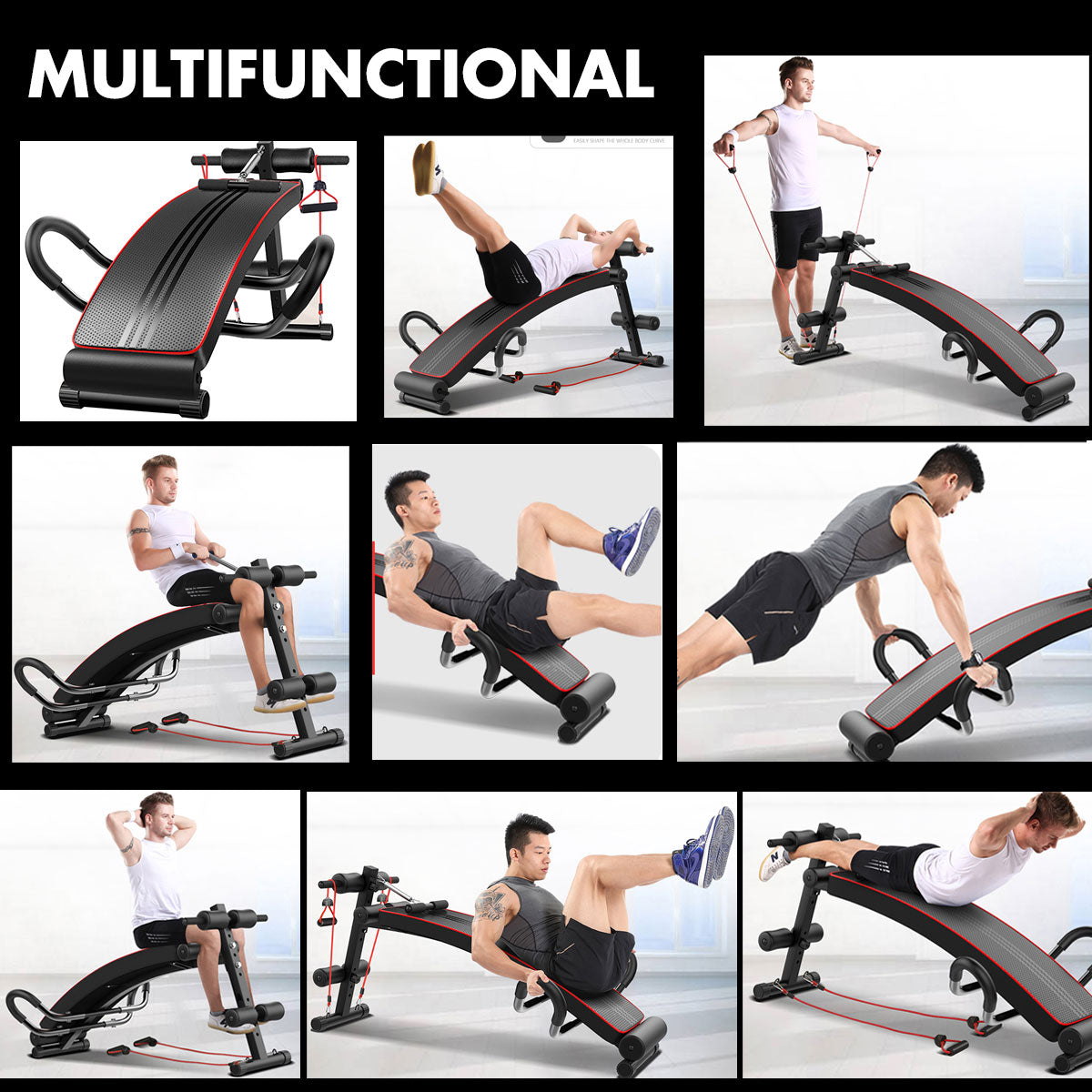 Foldable Adjustable Sit-Up Ab Bench | Weight Press Abdominal Fitness Gym