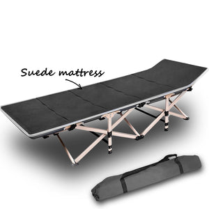 Camping Stretcher | Single Foldable Bed | Recliner Mat | Grey