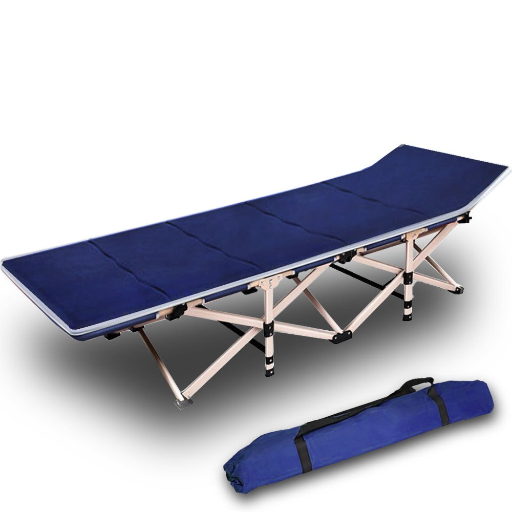 Camping Stretcher | Single Foldable Bed | Recliner Mat | Navy