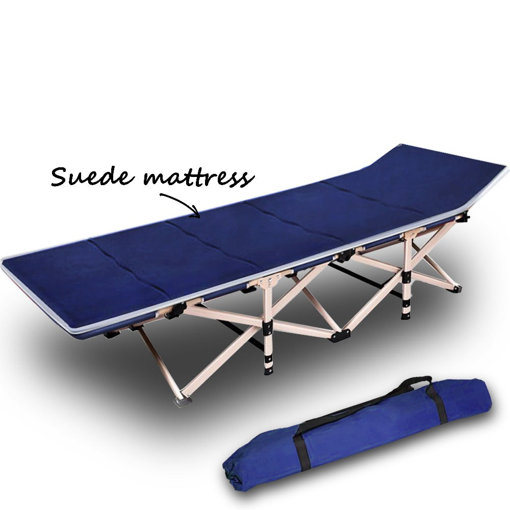 Camping Stretcher | Single Foldable Bed | Recliner Mat | Navy