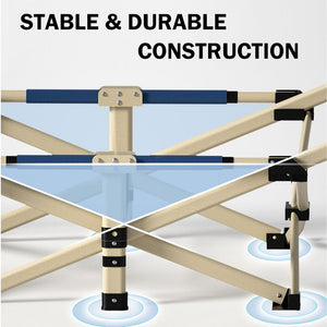 Camping Stretcher | Single Foldable Bed | Recliner Mat | Navy