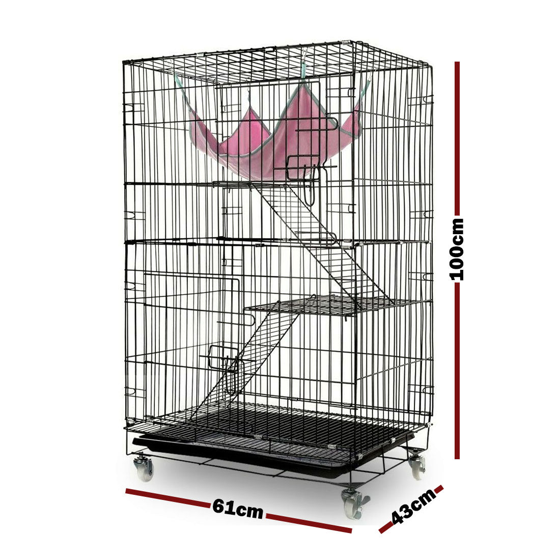 3-Level Rabbit & Bird Cage | Pet Aviary | Ferret Parrot Hamster Home | Large
