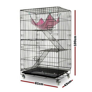 3-Level Rabbit & Bird Cage | Pet Aviary | Ferret Parrot Hamster Home | Large