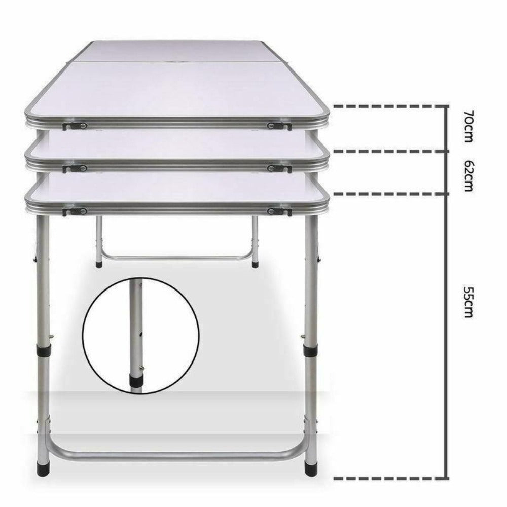 Portable Folding Picnic Camping Set | BBQ Party Aluminium Table | 4 Foldable Chairs