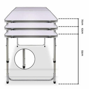 Portable Folding Picnic Camping Set | BBQ Party Aluminium Table | 4 Foldable Chairs