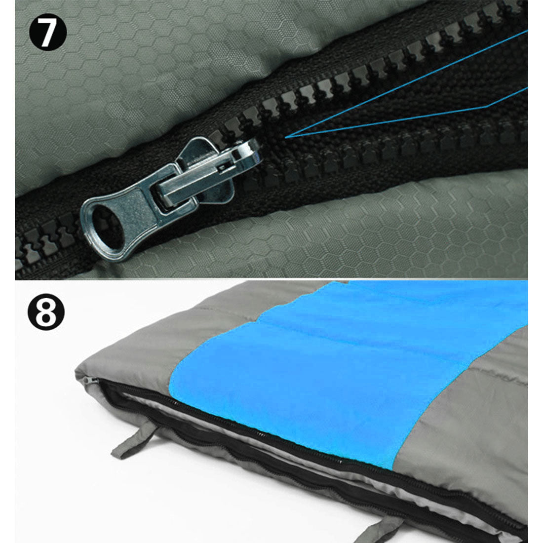 Outdoor Camping Envelope Sleeping Bag | Thermal Tent Hiking Winter | -15°C | Blue