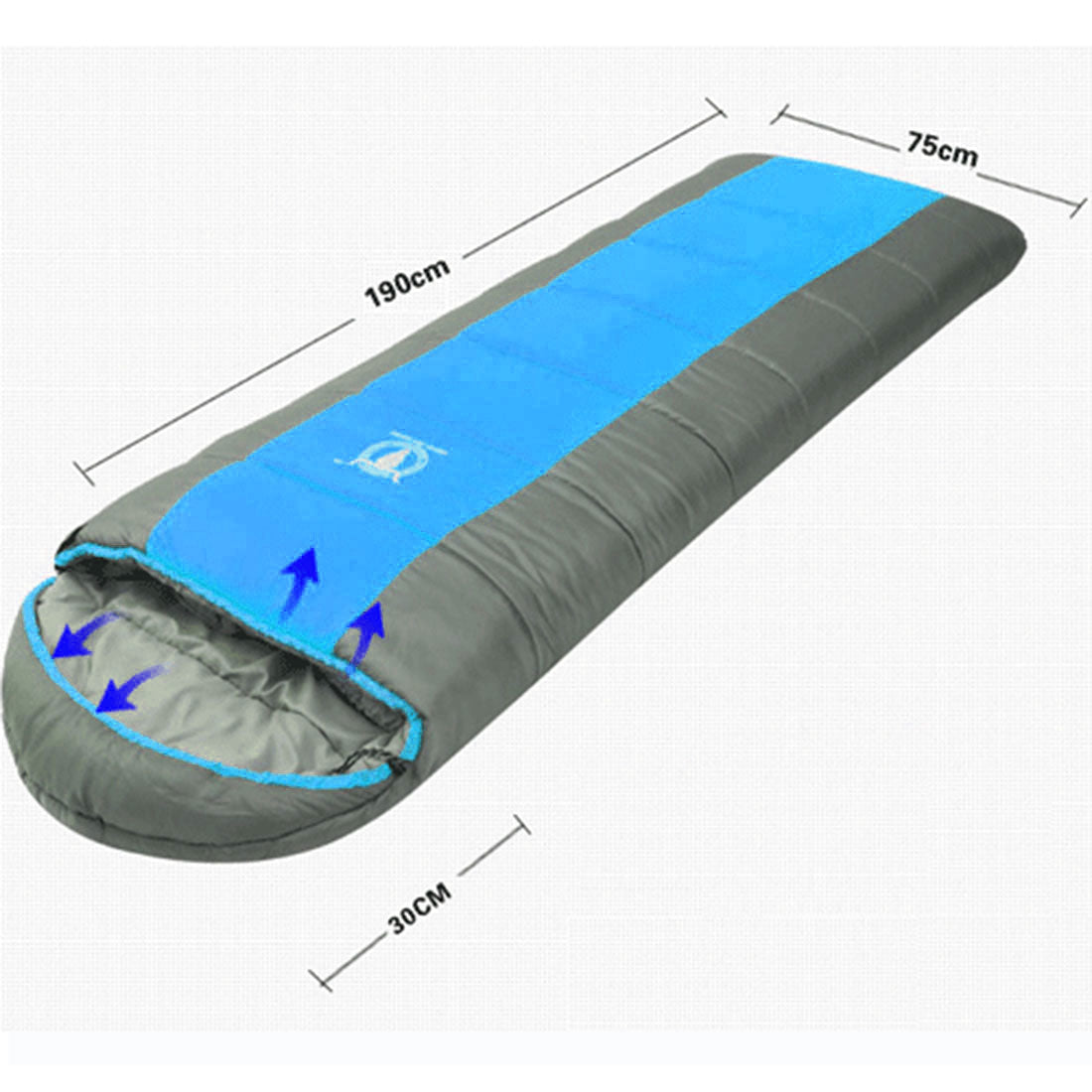 Outdoor Camping Envelope Sleeping Bag | Thermal Tent Hiking Winter | -15°C | Blue