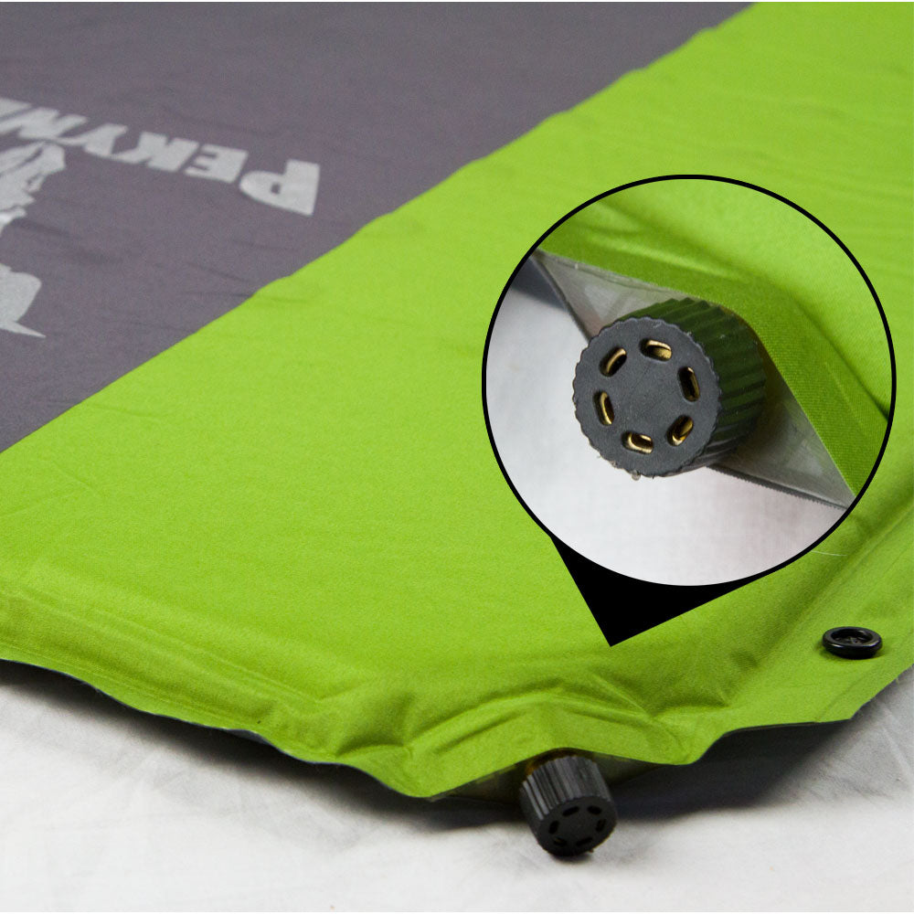 Double Self-Inflating Mattress | Sleeping Mat Air Bed | Joinable Camping Hiking | Green