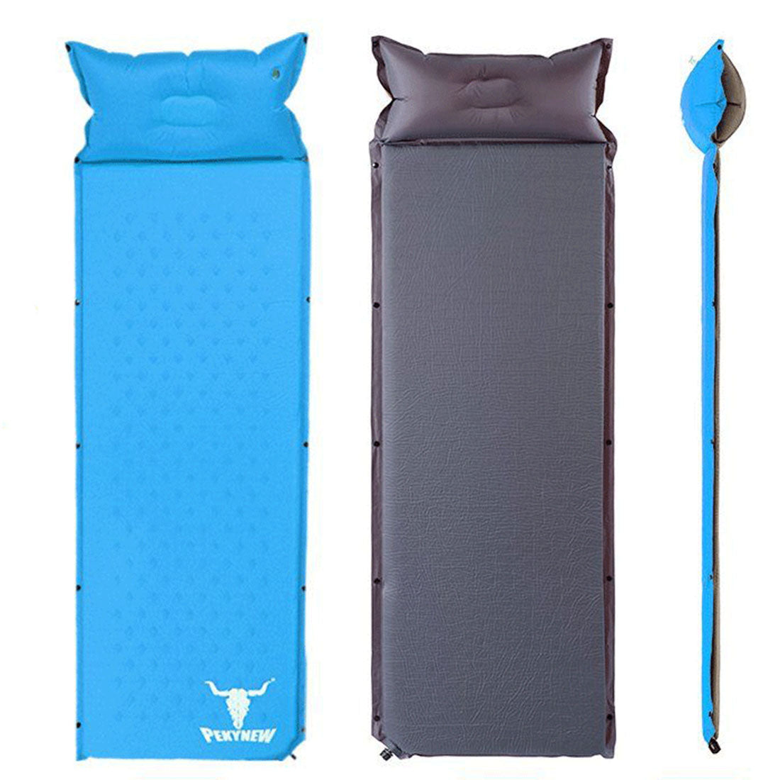 Double Air Bed | Self-Inflating Mattress | Camping Sleeping Mat | Joinable | Blue