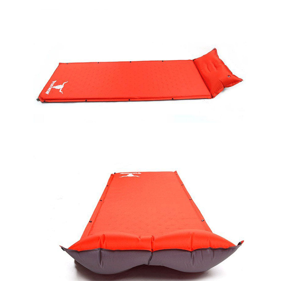 Double Air Bed | Self-Inflating Mattress | Camping Sleeping Mat | Joinable | Red