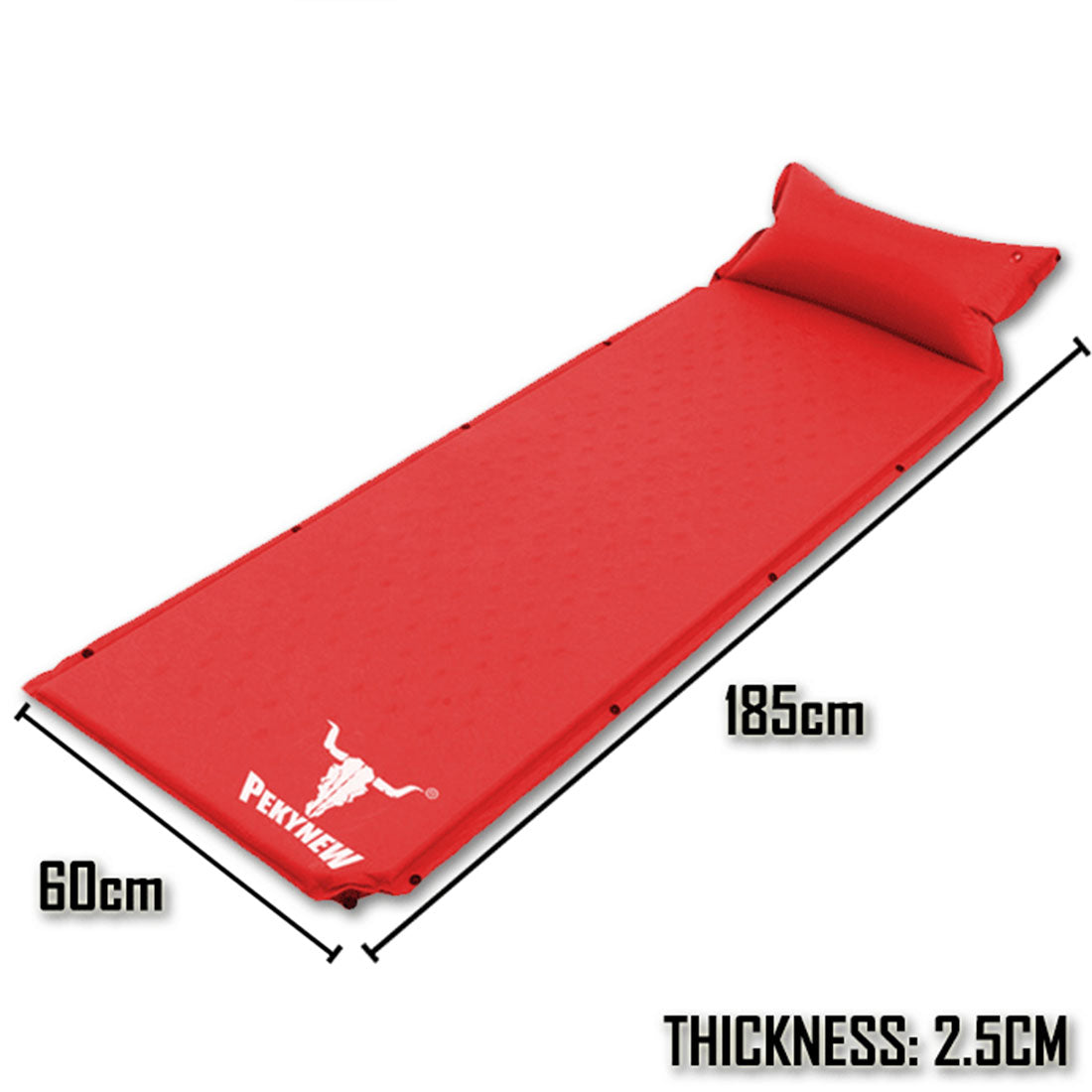 Double Air Bed | Self-Inflating Mattress | Camping Sleeping Mat | Joinable | Red