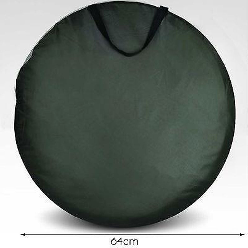 Pop-Up Camping Shower Toilet Tent | Outdoor Privacy Portable Change Room Shelter | Silver Linen | Green