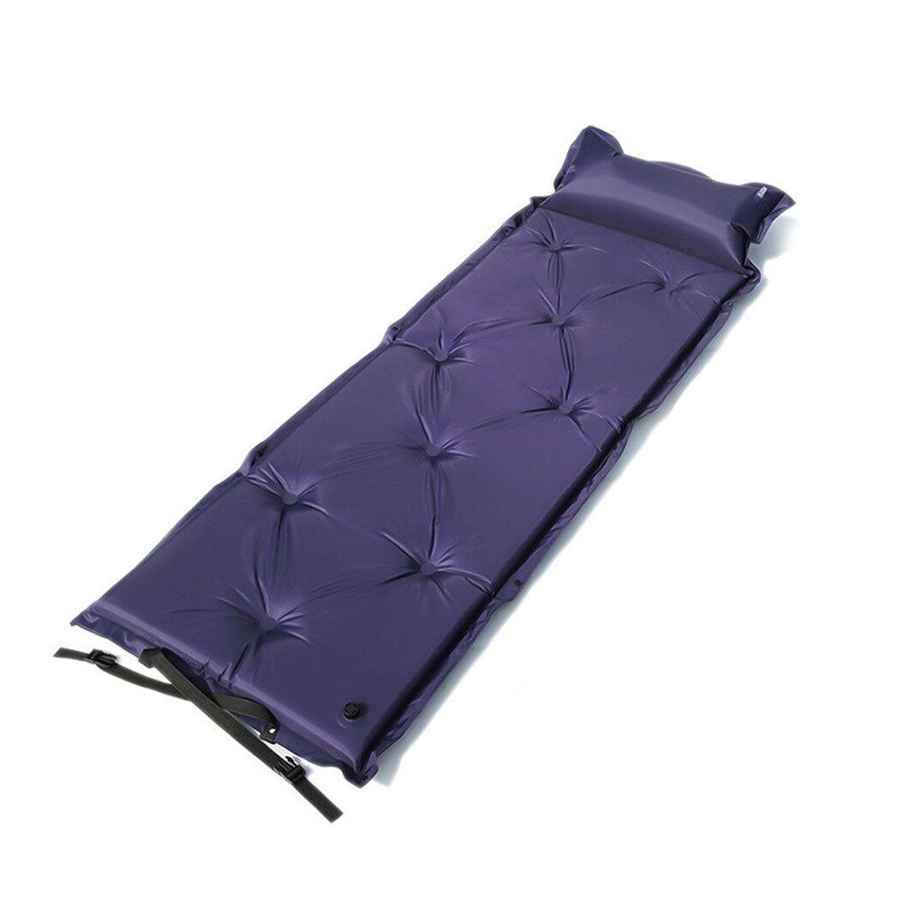 Self-Inflating Mattress | Camping Hiking Airbed | Sleeping Mat w/ Pillow Bag | Navy