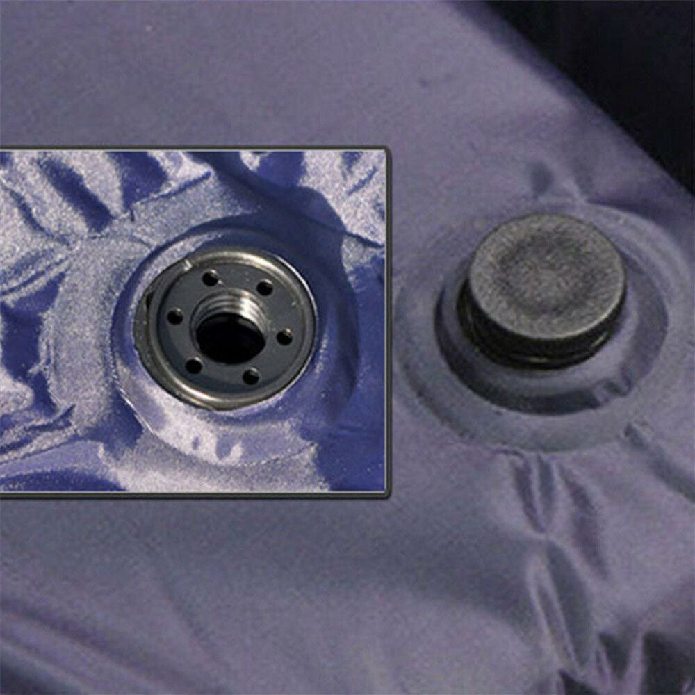 Double Self-Inflating Mattress | Airbed Camping Mat | Sleeping Pillow w/ Bag | Navy