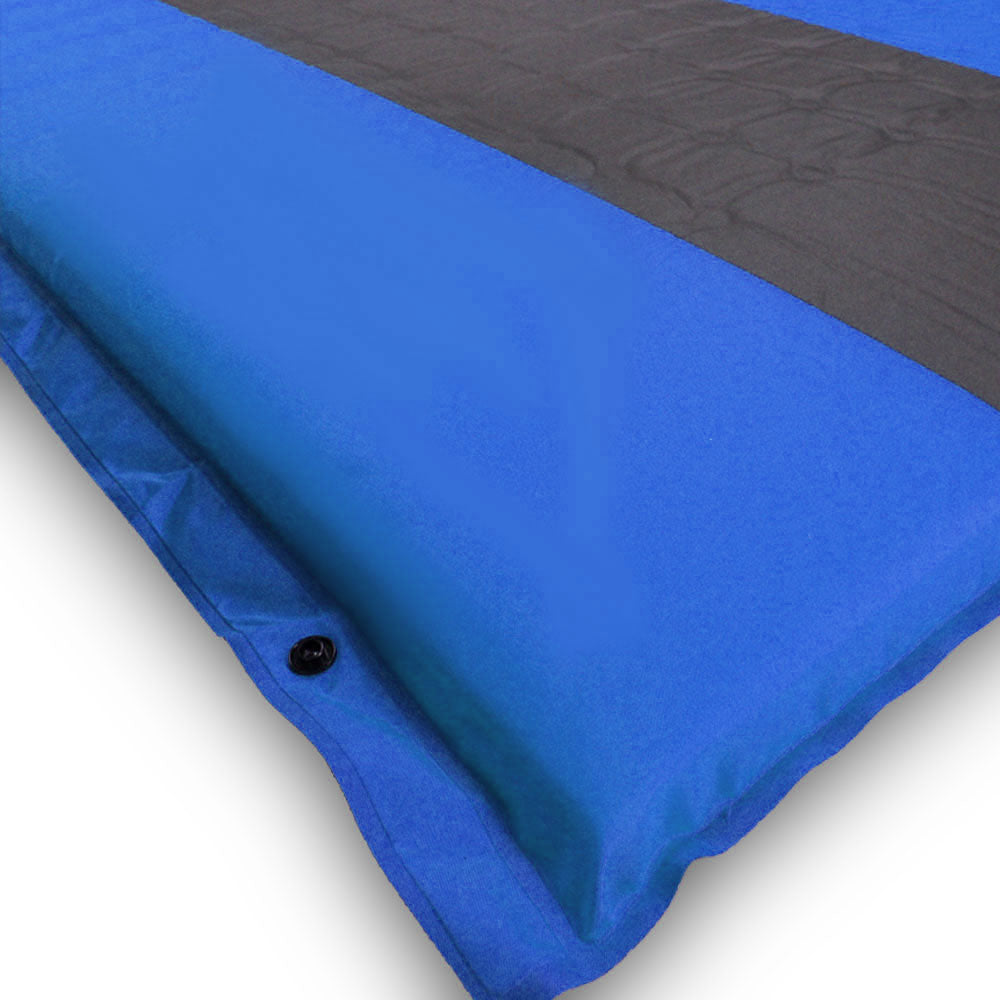 Double Self-Inflating Mattress | Sleeping Mat Air Bed | Joinable Camping Hiking | Blue