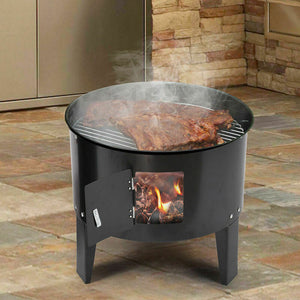 NEW 3-in-1 Portable Charcoal Vertical Smoker | BBQ Roaster Grill | Steel Water Steamer