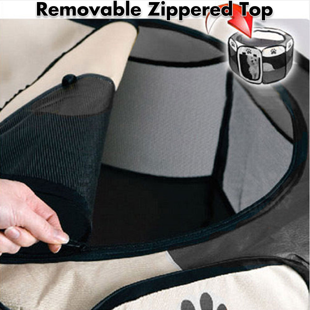 8-Panel Pet Playpen | Dog Puppy Cat Crate | Portable Tent Kennel | Medium | Grey