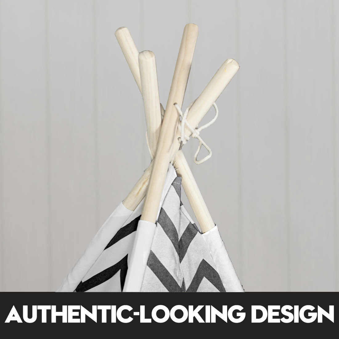 Giant Cotton Canvas Kids Teepee | Wigwam Pretend Play Tent | Indoor Outdoor Party | Black