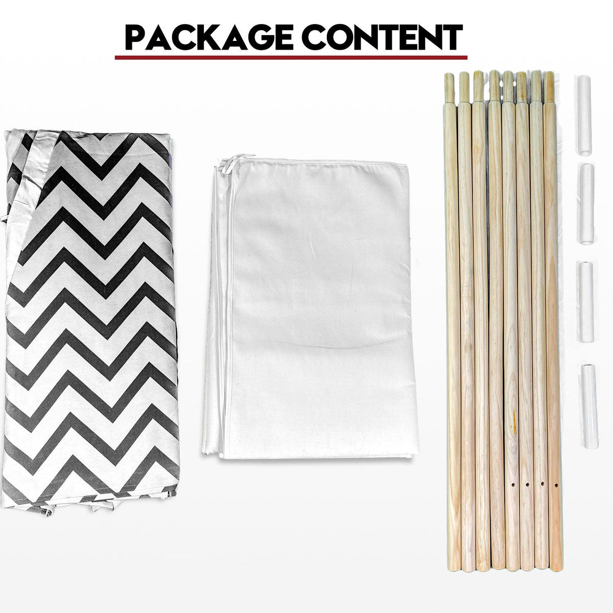 Giant Cotton Canvas Kids Teepee | Wigwam Pretend Play Tent | Indoor Outdoor Party | Black