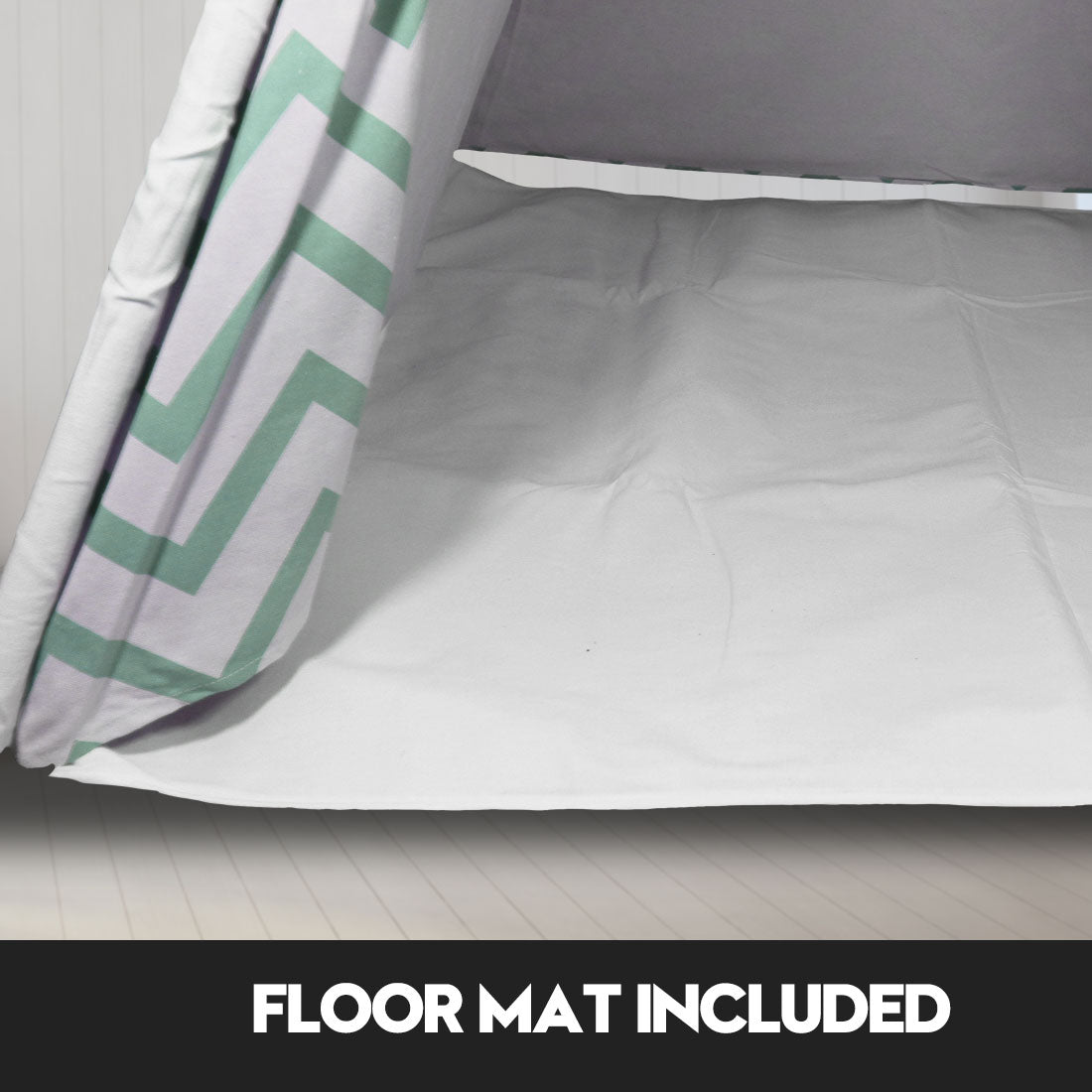 Giant Cotton Canvas Kids Teepee | Wigwam Pretend Play Tent | Indoor Outdoor Party | Green