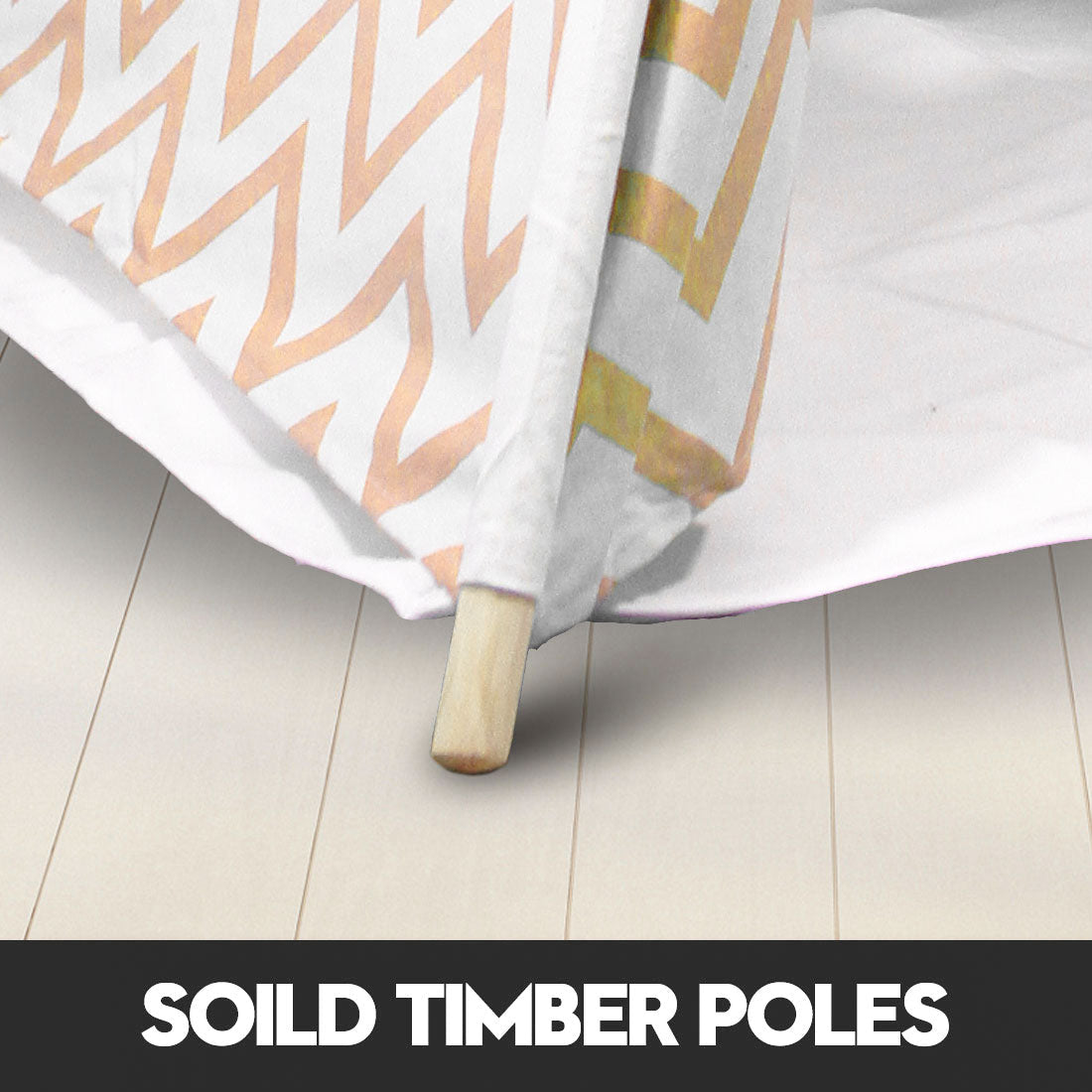 Giant Cotton Canvas Kids Teepee | Wigwam Pretend Play Tent | Indoor Outdoor Party | Orange